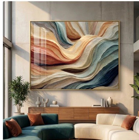 Quadro Abstrato Ondas Do Ébano