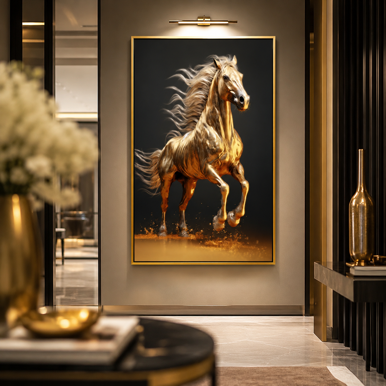 Quadro Cavalo Dourado