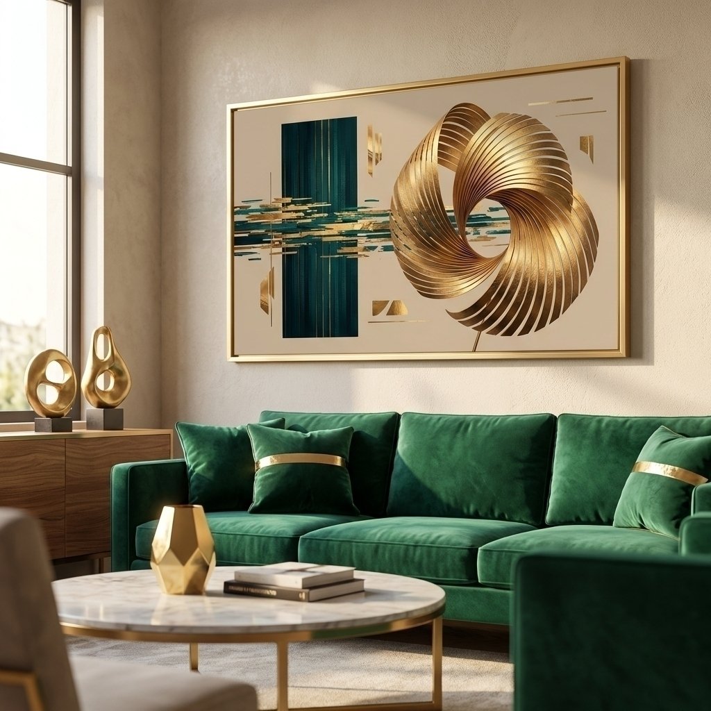 Quadro Abstrato Gold Luruxy 058