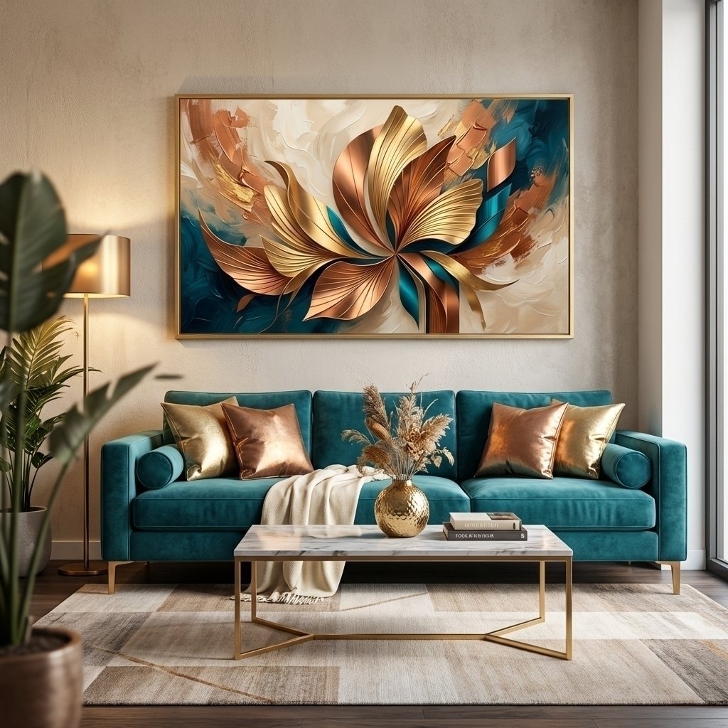 Quadro Abstrato Gold Luruxy 060