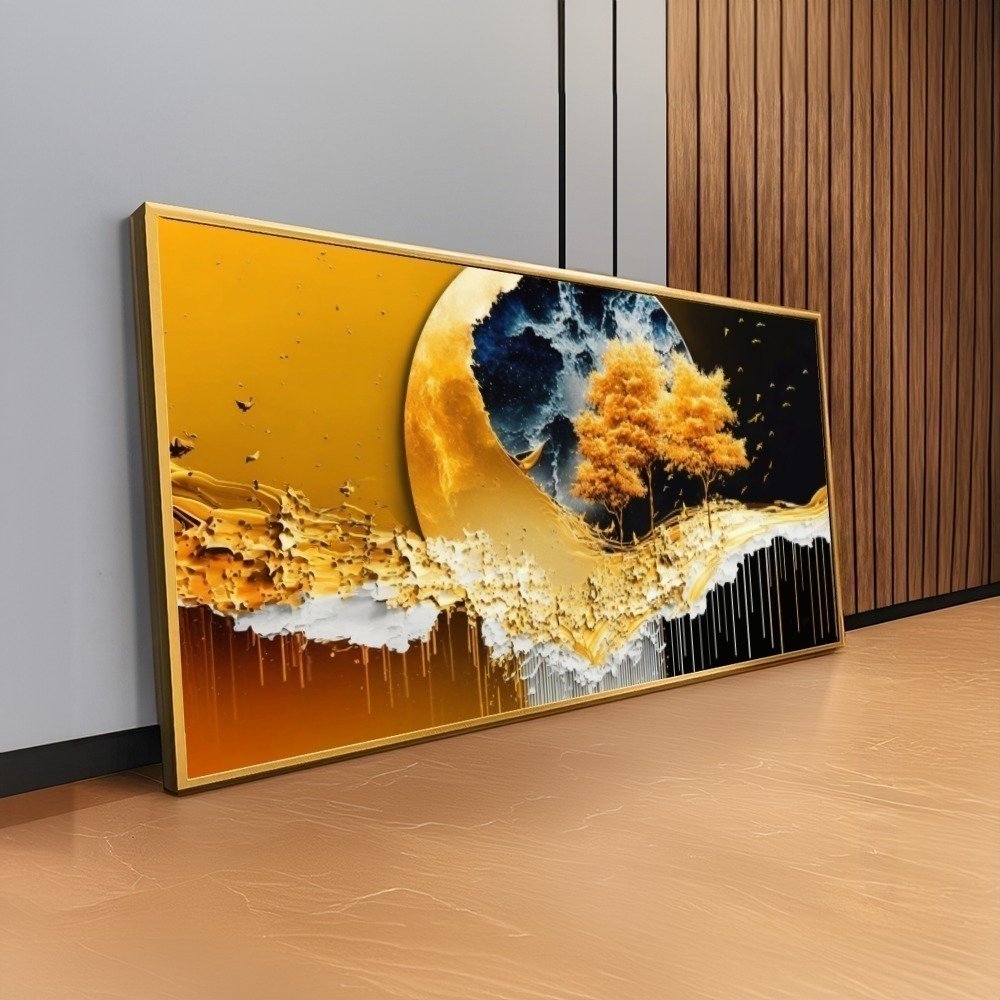 Quadro Abstrato Golden Nature
