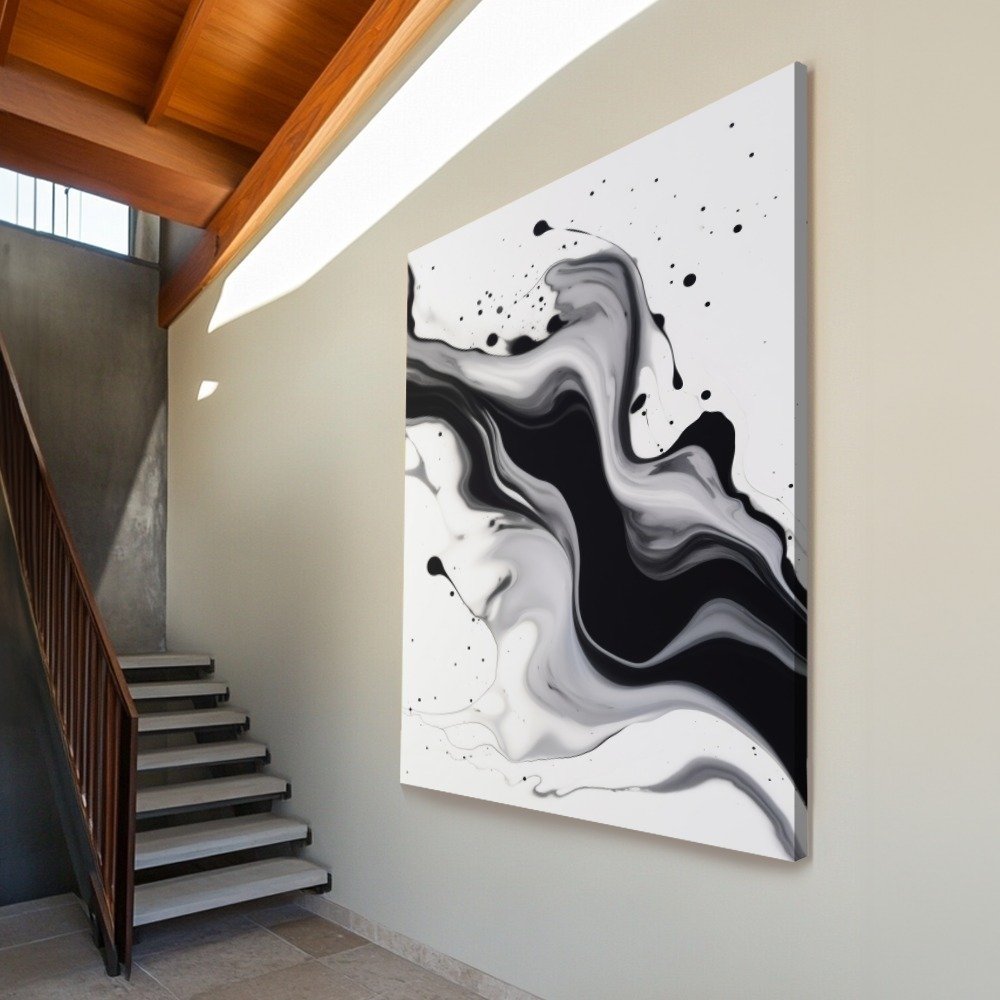 Quadro Abstrato Preto E Branco