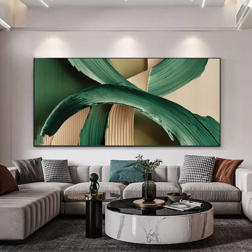 Quadro Abstrato Verde Musgo
