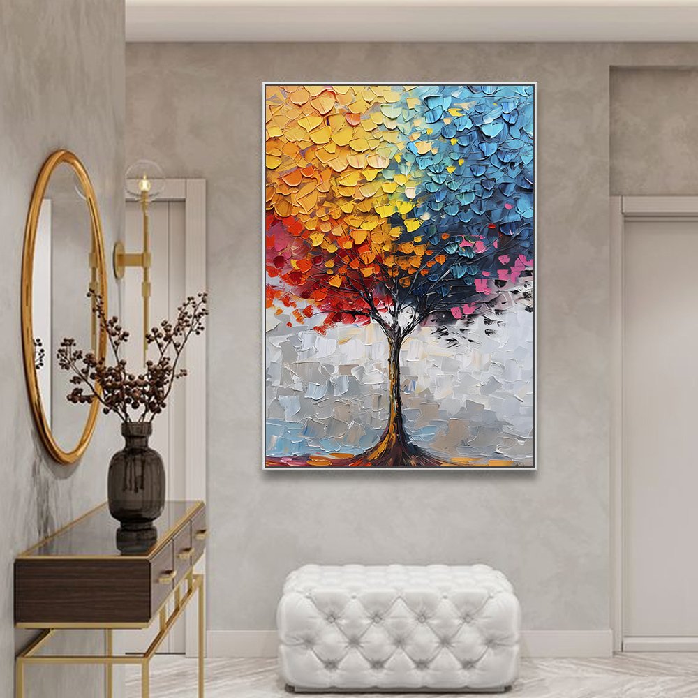 Quadro Arvore Abstrata Colorful