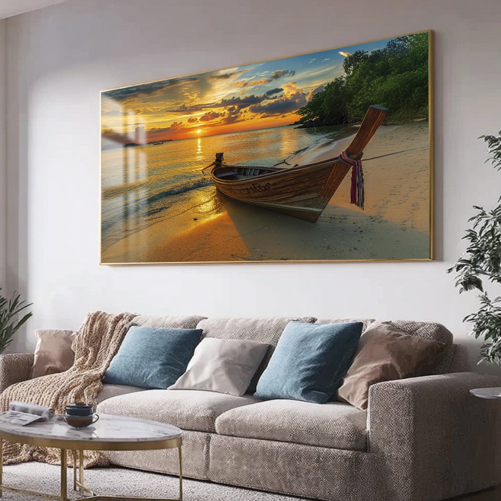 Quadro Barco E Mar