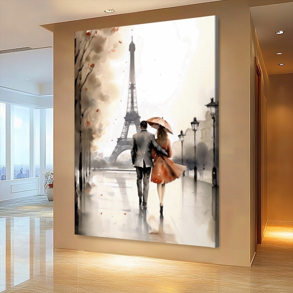 Quadro Casal Em Paris