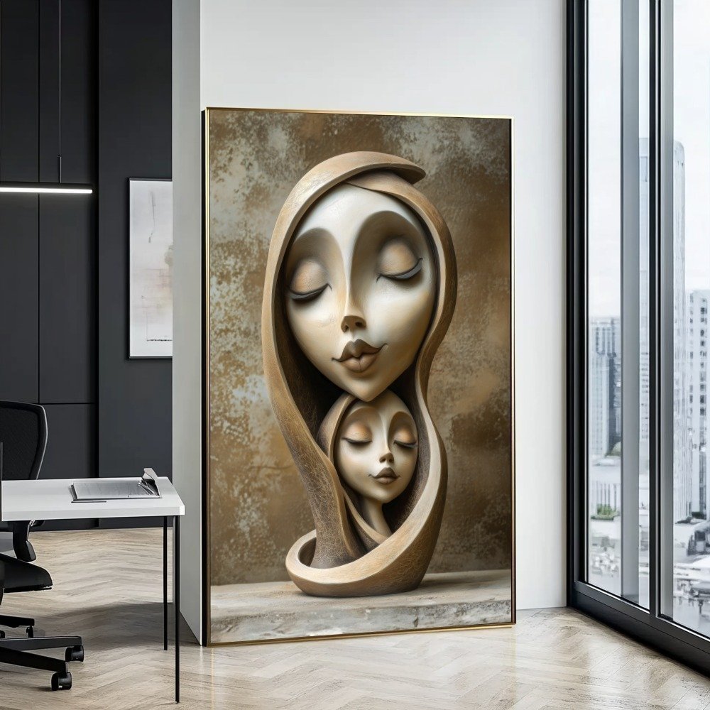 Quadro Escultura Mãe E Filha
