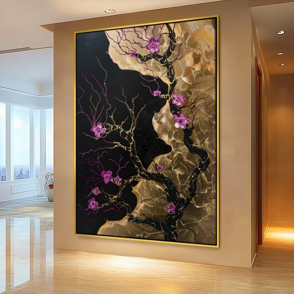 Quadro Gold Flowers
