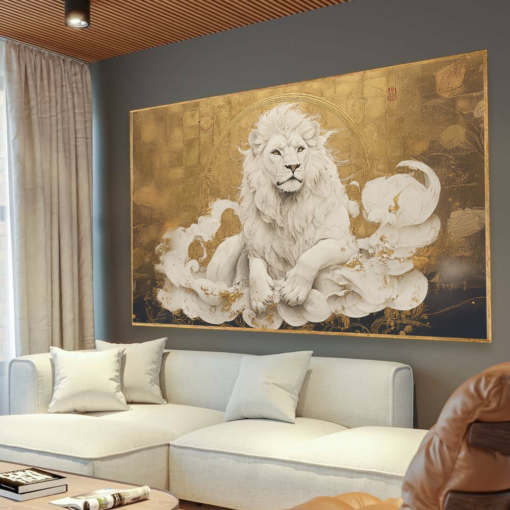 Quadro Leão Branco Esplendor