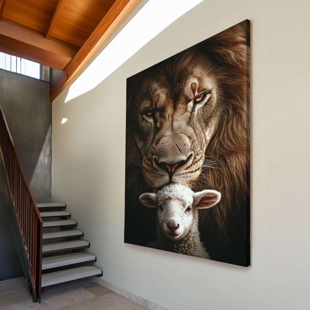 Quadro Leão E Ovelha