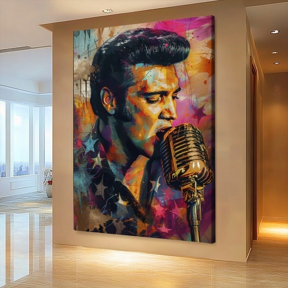 Quadro Pintura Elvis Presley