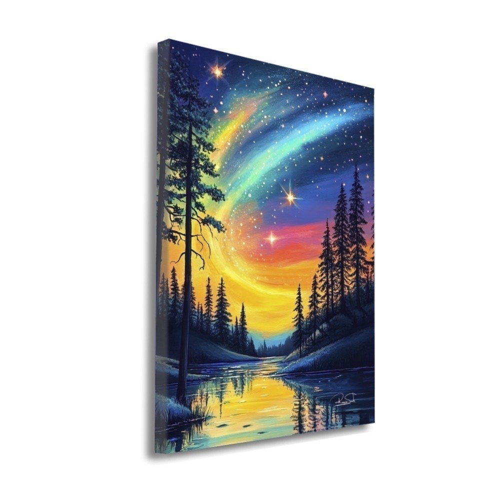 Quadro Vibrante Visão Aurora Boreal